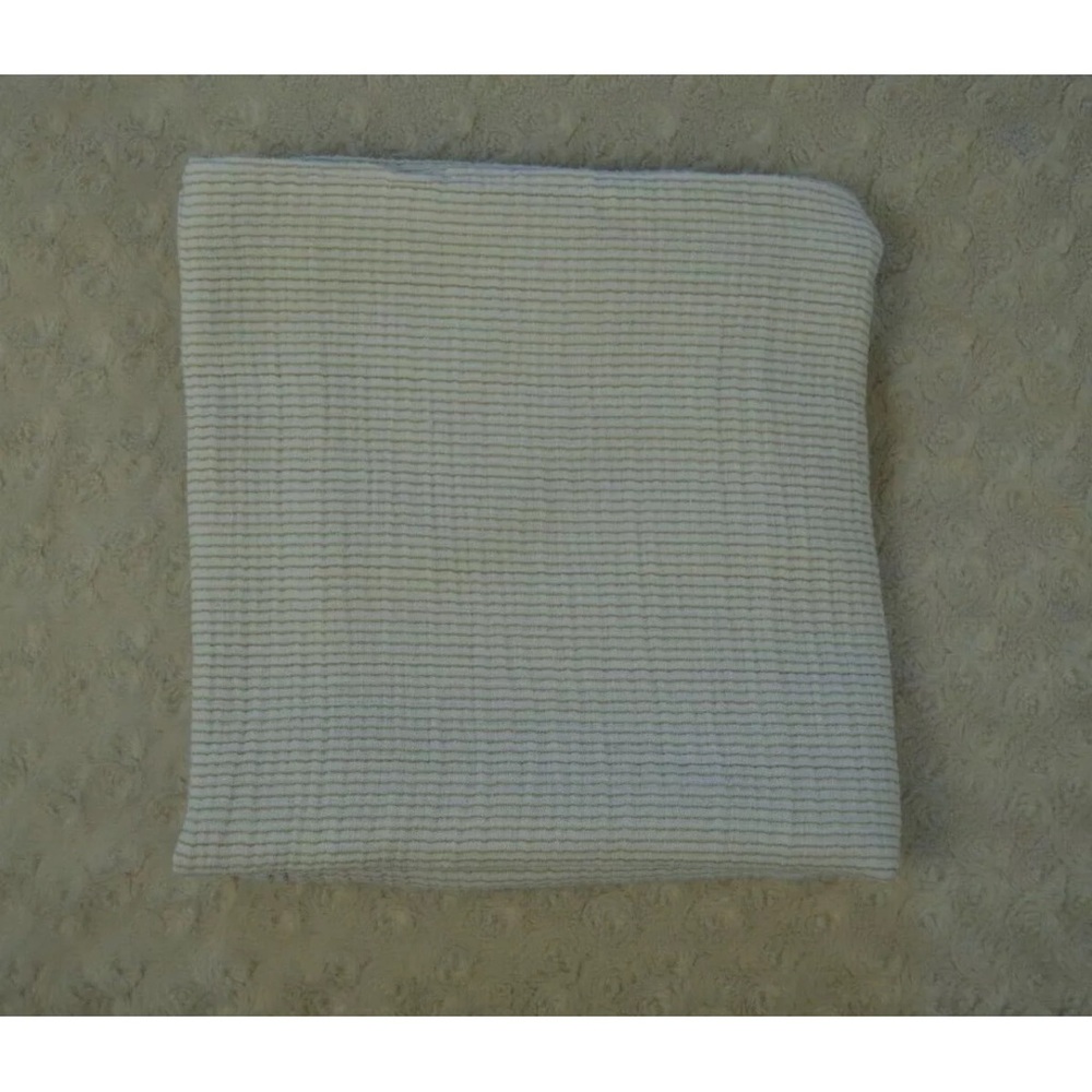 Carter's Tan White Stripes Baby Swaddle Blanket Muslin Cotton Lovey